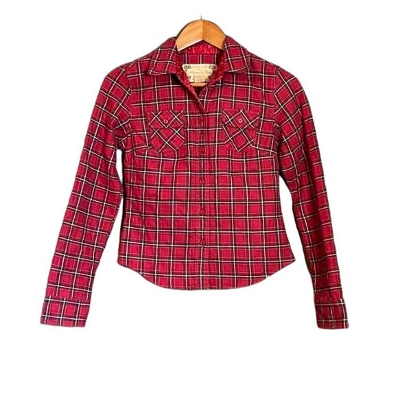 3 for $30! Abercrombie & fitch plaid red shirt. Size small - Picture 1 of 10